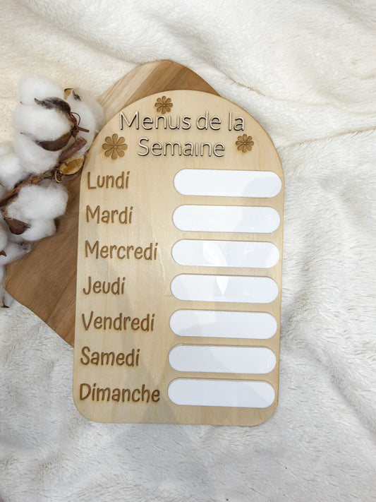 Menus de la semaine