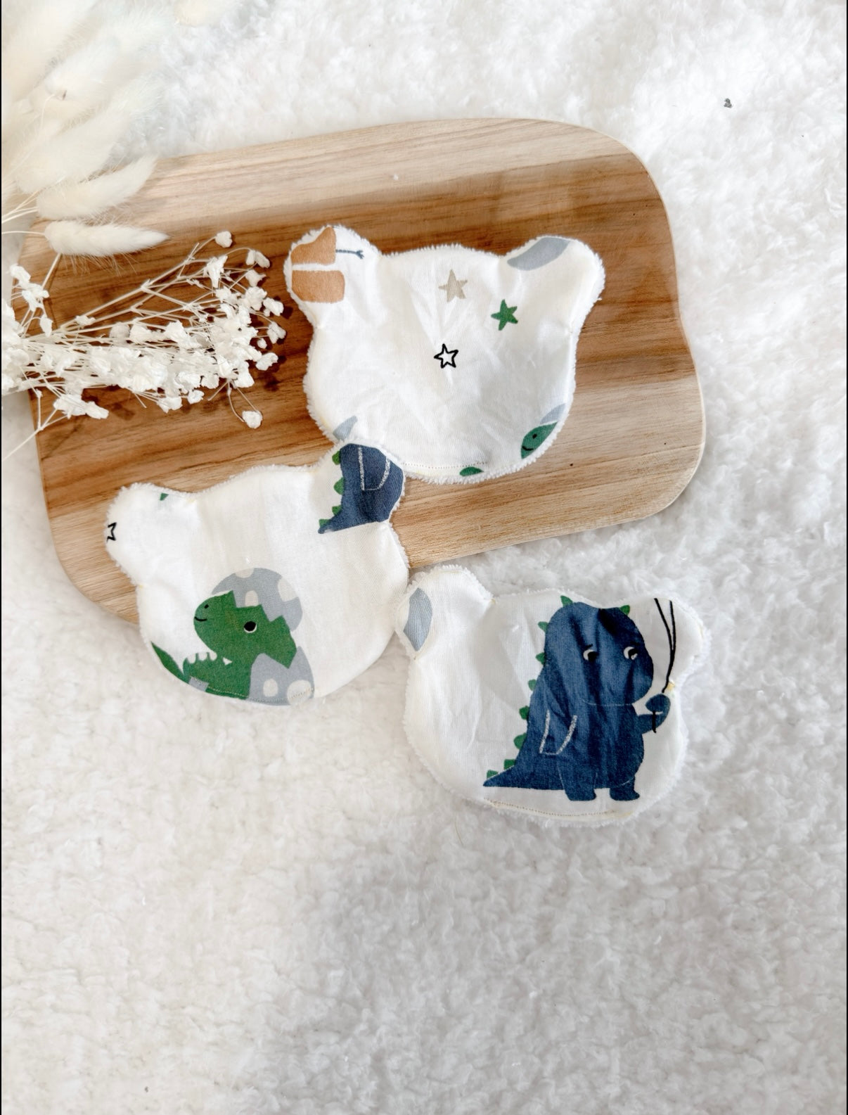 Lingette réutilisable ourson x5