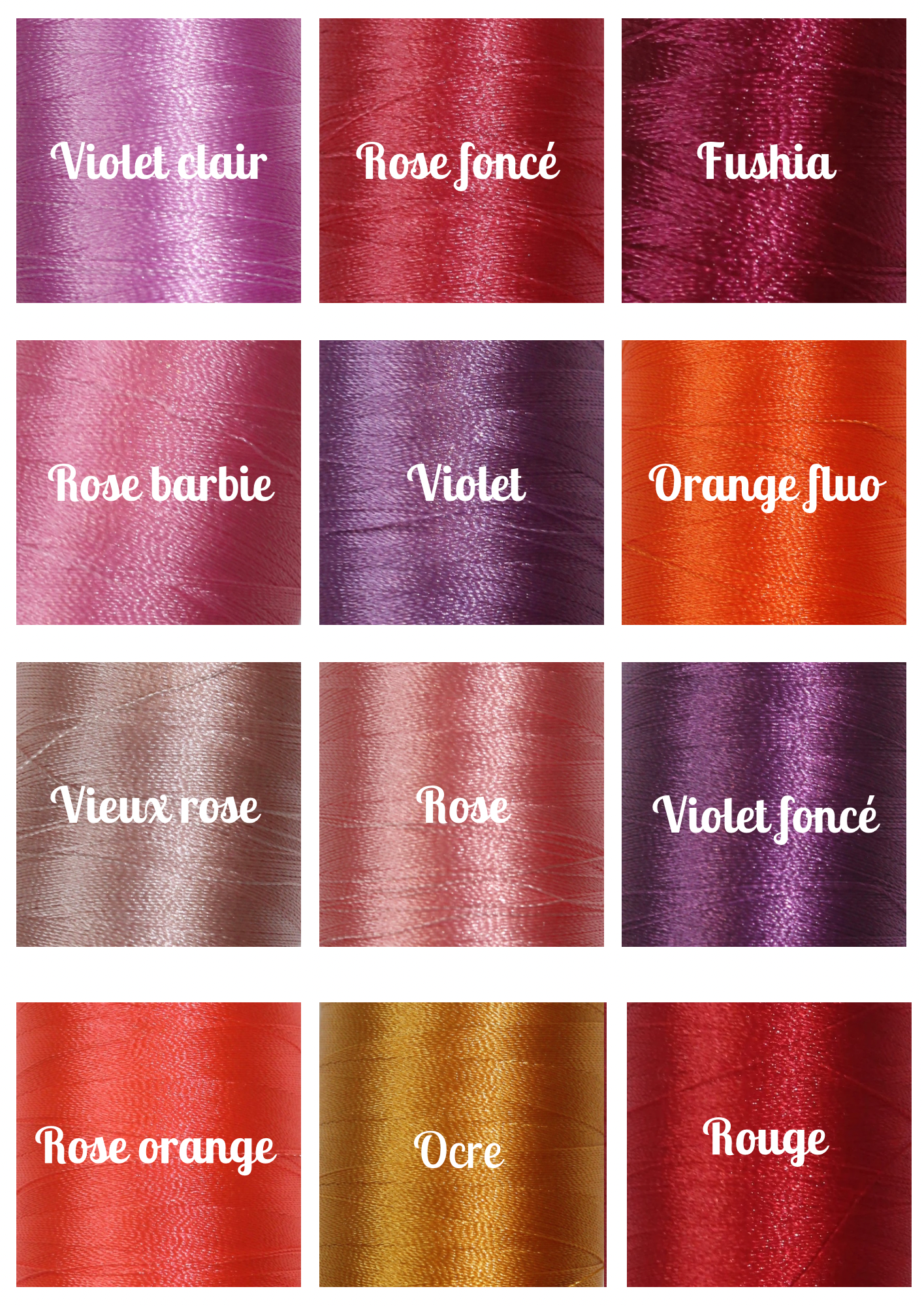 Nuancier fils de broderie